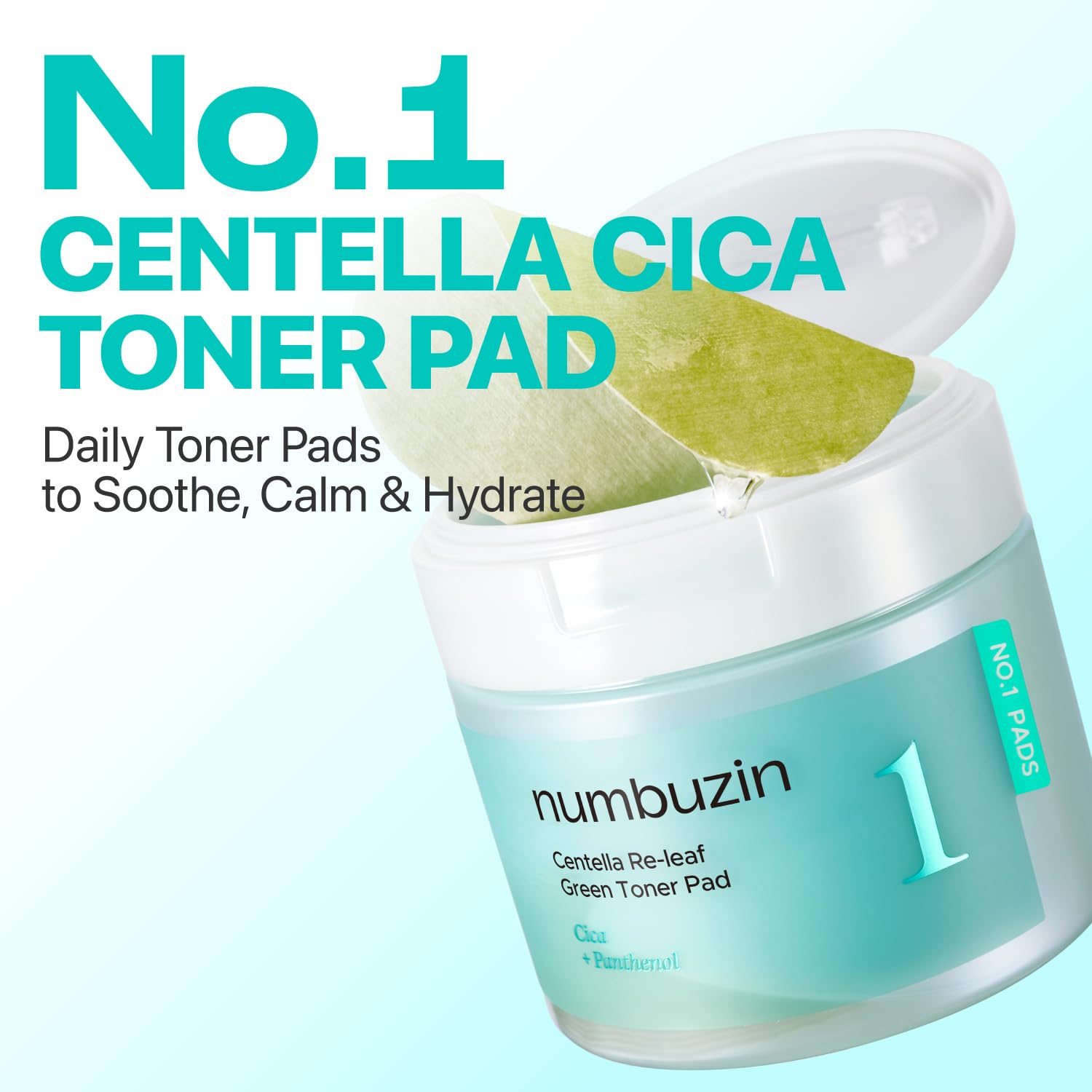 numbuzin pad double-sided closeup showing texture for soothing and hydration