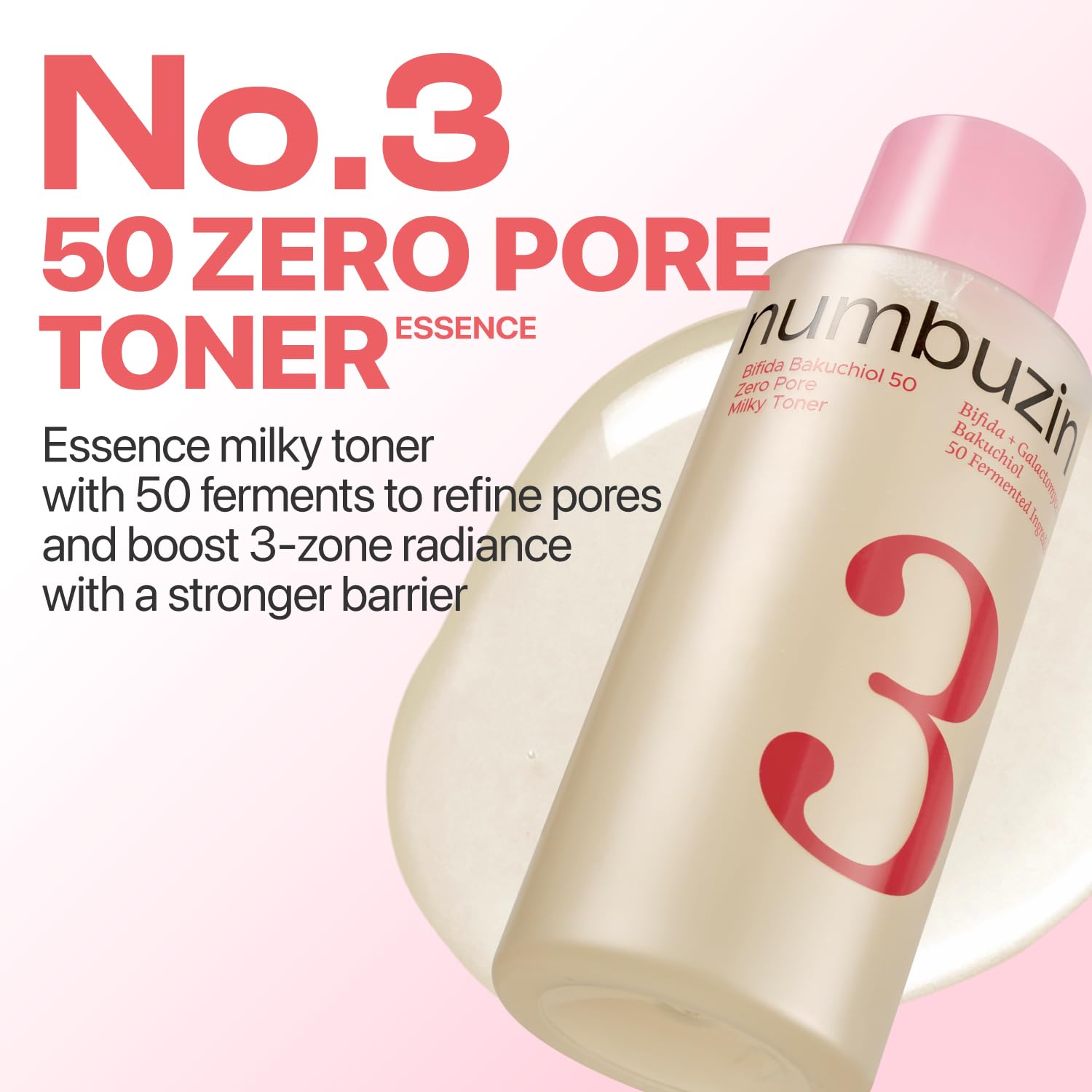 numbuzin texture close-up of milky essence absorbing quickly