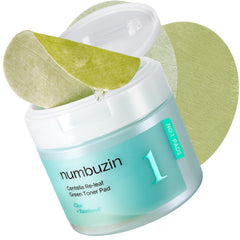 numbuzin tub front view showing packaging and 70 pads, highlights convenience