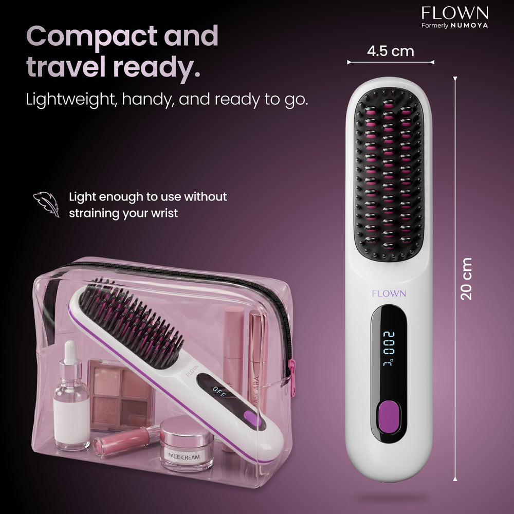 NUMOYA Flown® styling wavy hair to show versatility across hair textures