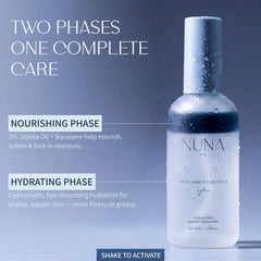 NUNA label showing peptides, niacinamide, and hyaluronic acid benefits