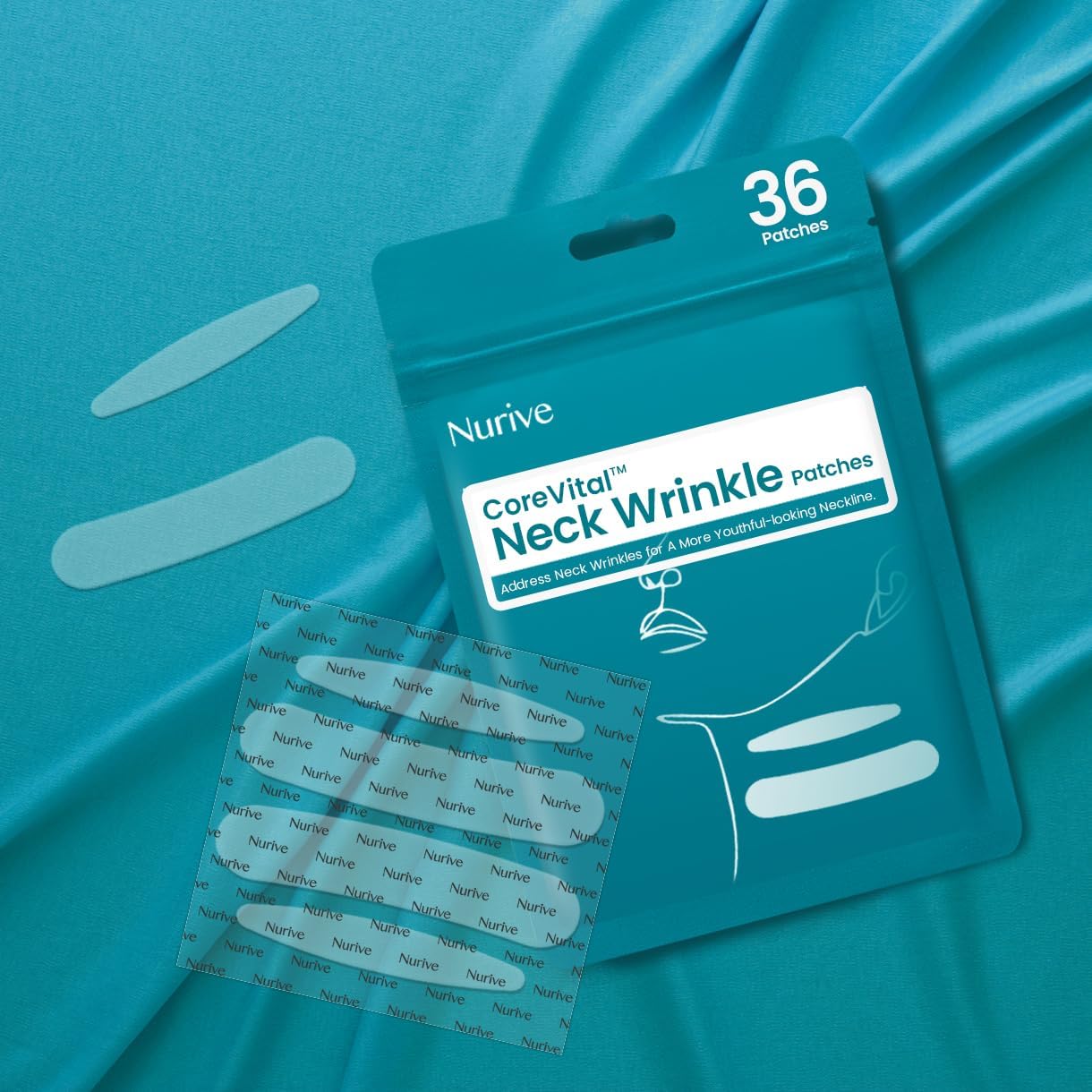 NURIVE patches on nightstand indicating discreet overnight wear