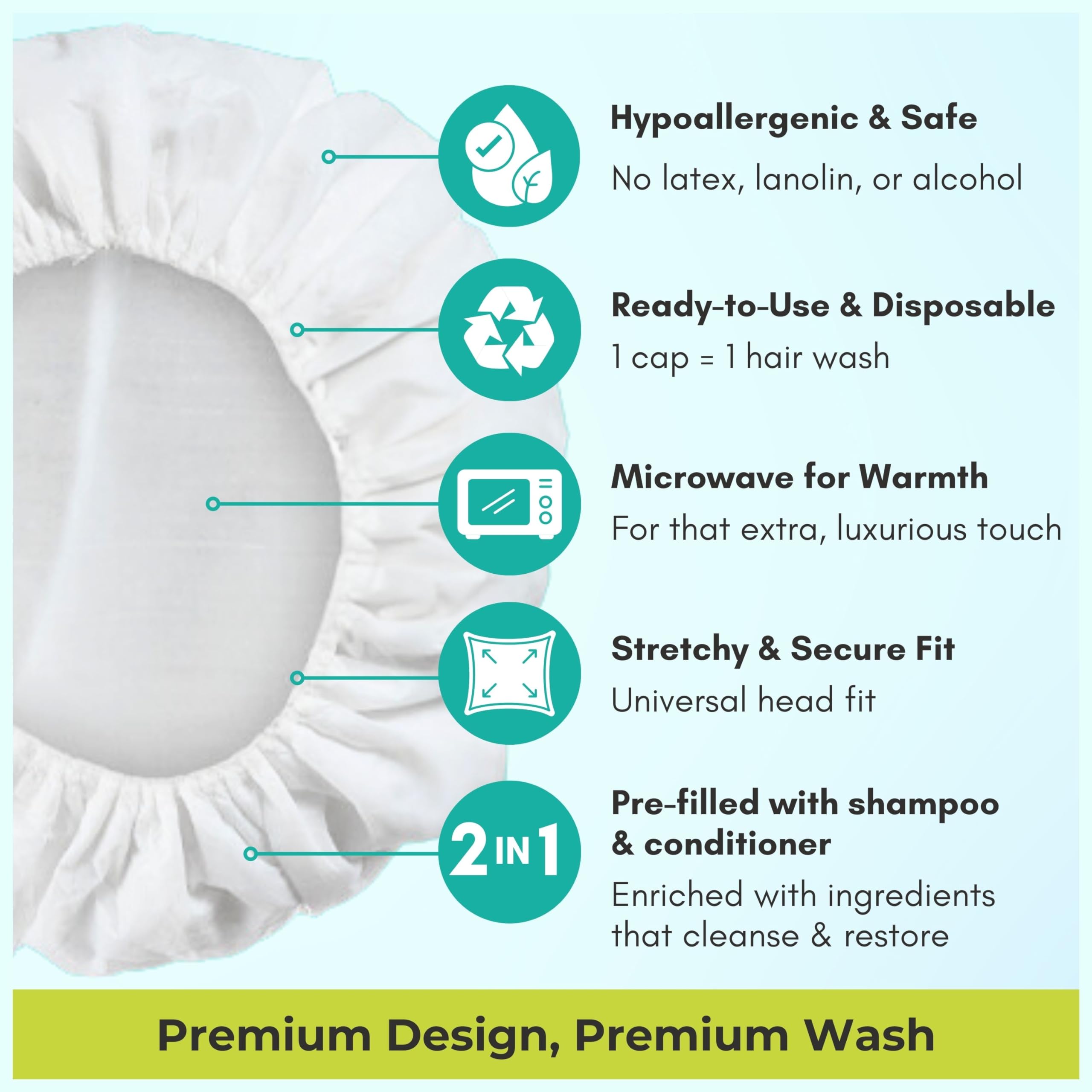 nurture valley cap worn by user showing tidy, mess-free waterless wash