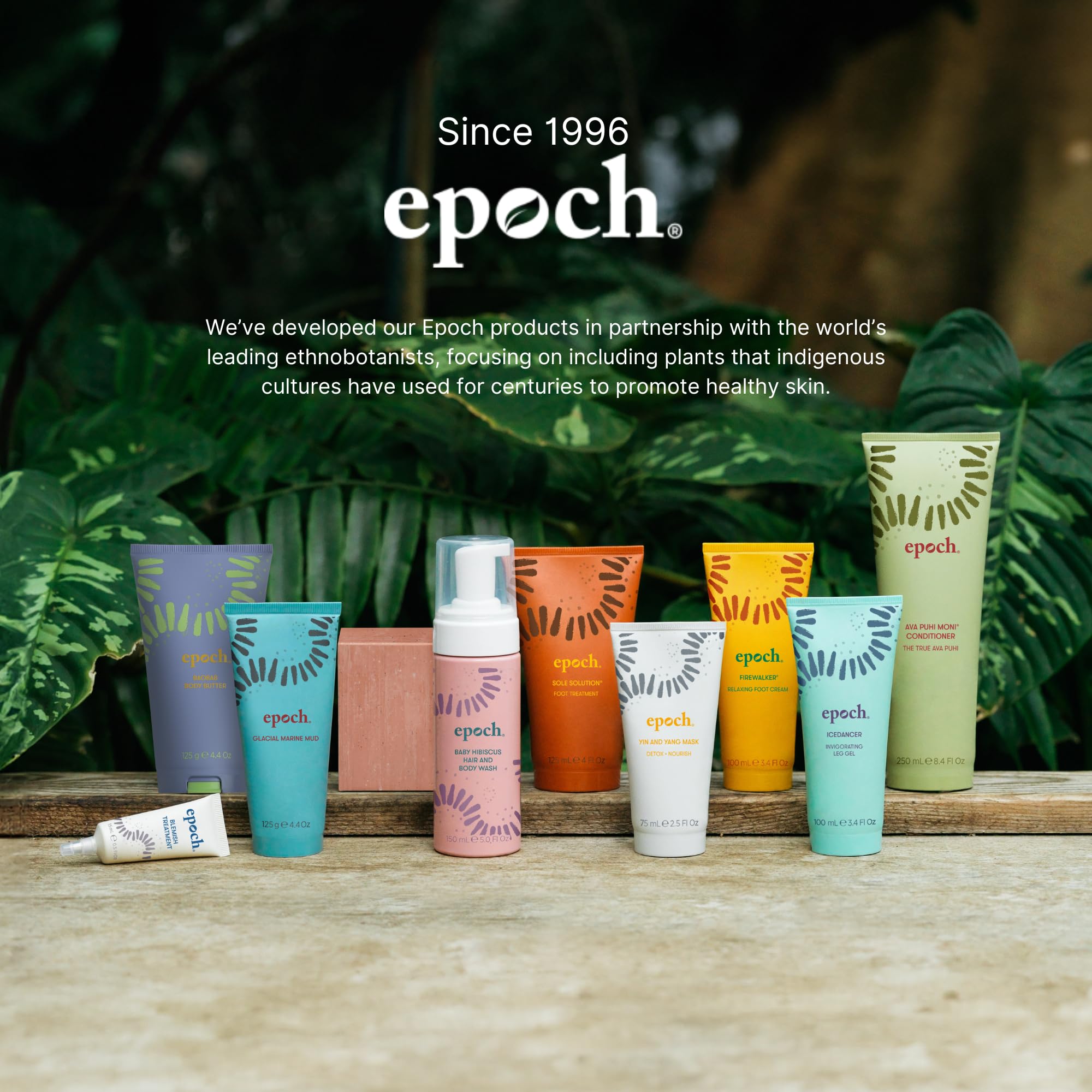 Nu Skin Epoch Baobab placed on bathroom shelf in lifestyle scene suggesting daily use