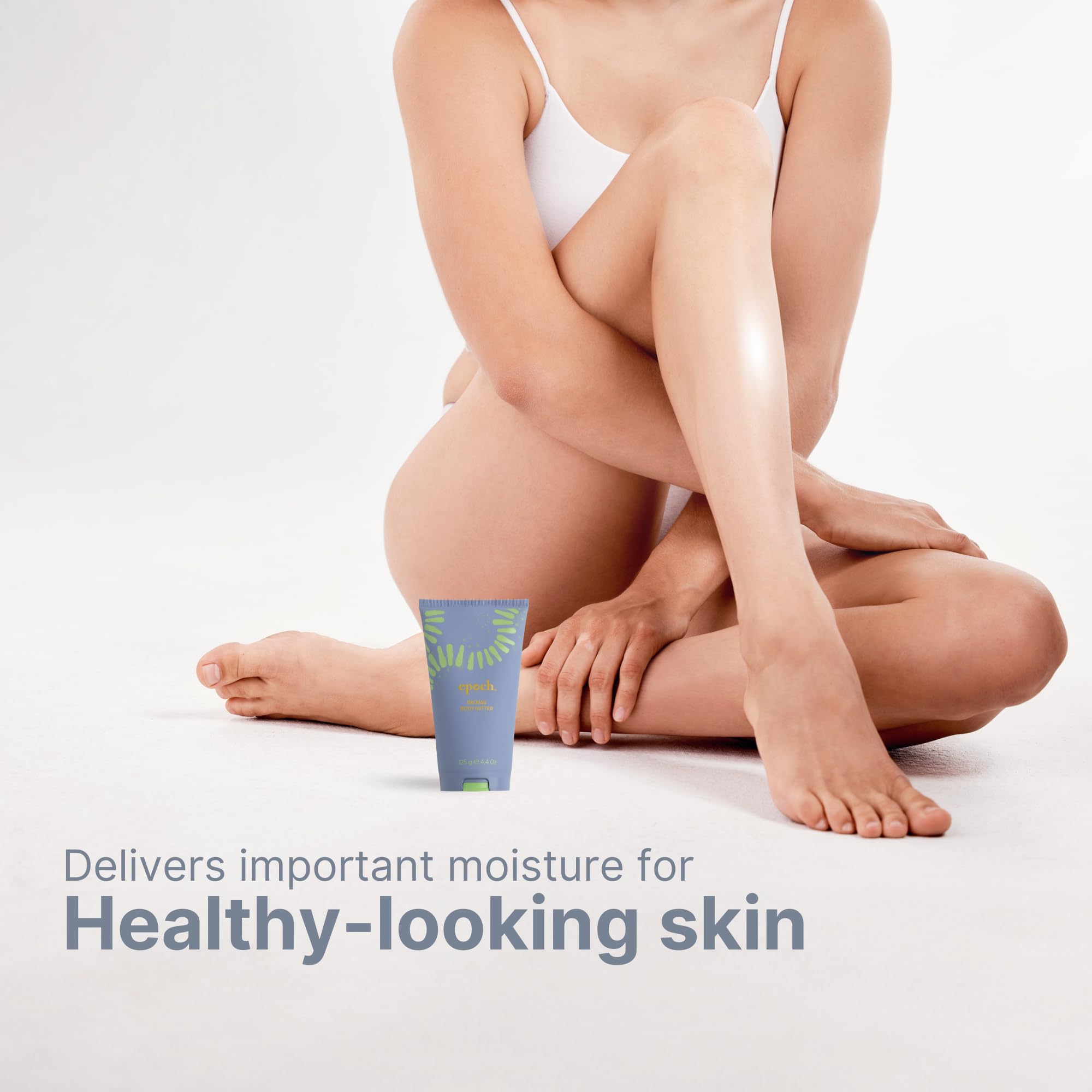 Nu Skin Epoch Baobab next to common items showing 4.4 oz tub size and portability