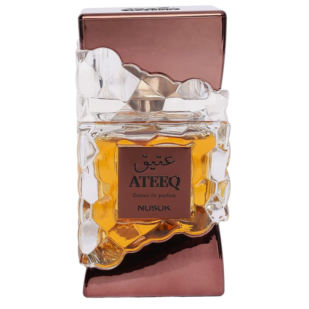 Nusuk Ateeq front bottle showing elegant design and premium feel