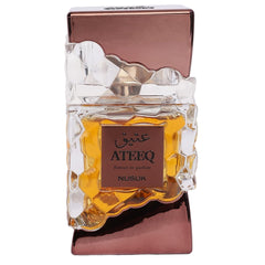 Nusuk Ateeq front bottle showing elegant design and premium feel