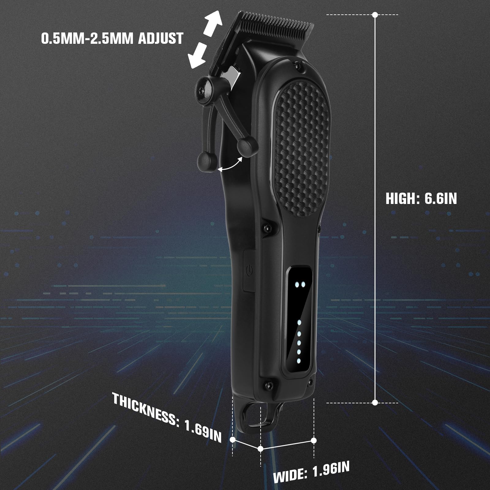 NUTCORE USB charging cable connected to trimmer offering flexible recharge power