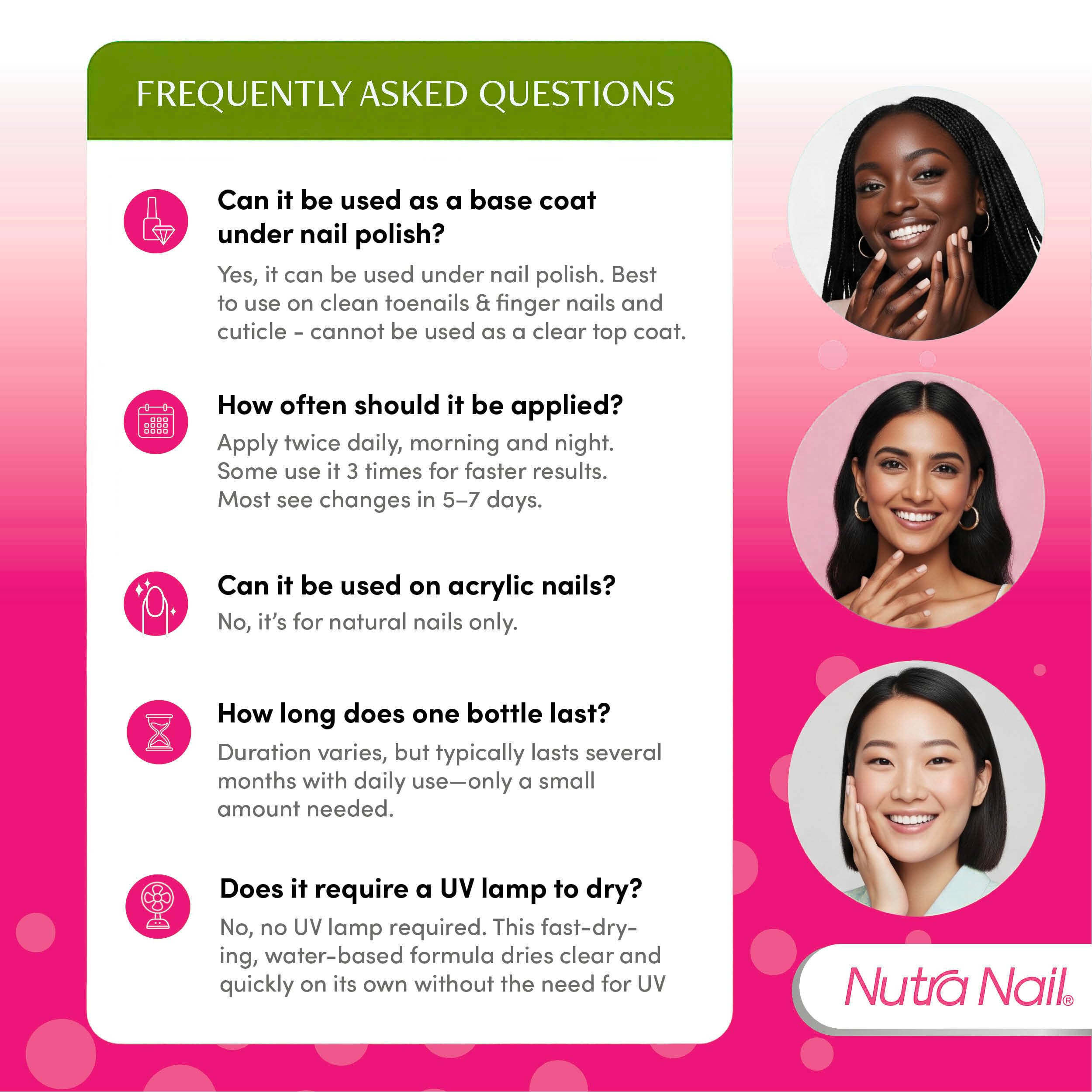 Nutra Nail label close-up showing active ingredients for nourishment