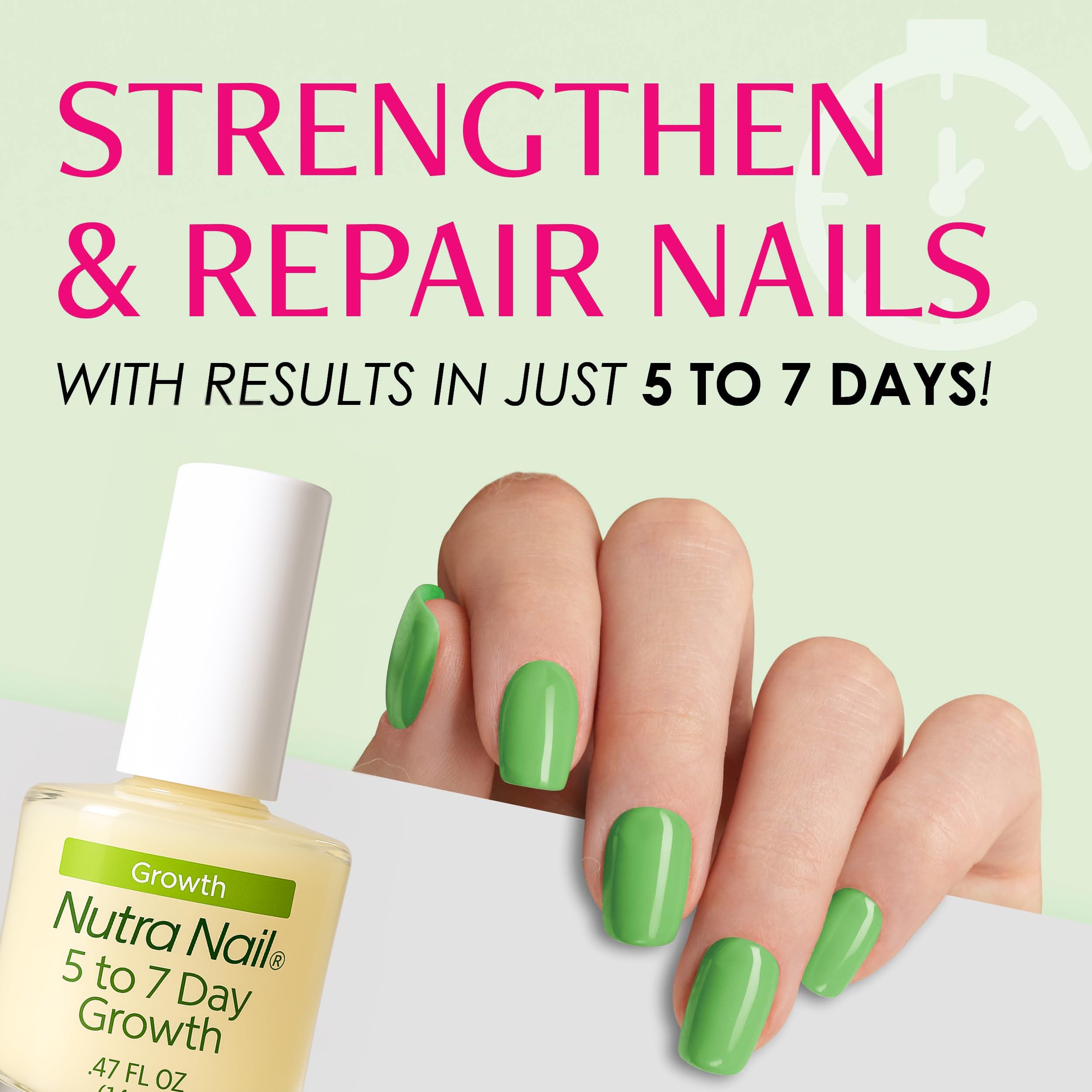Nutra Nail open bottle with brush applicator demonstrating easy use