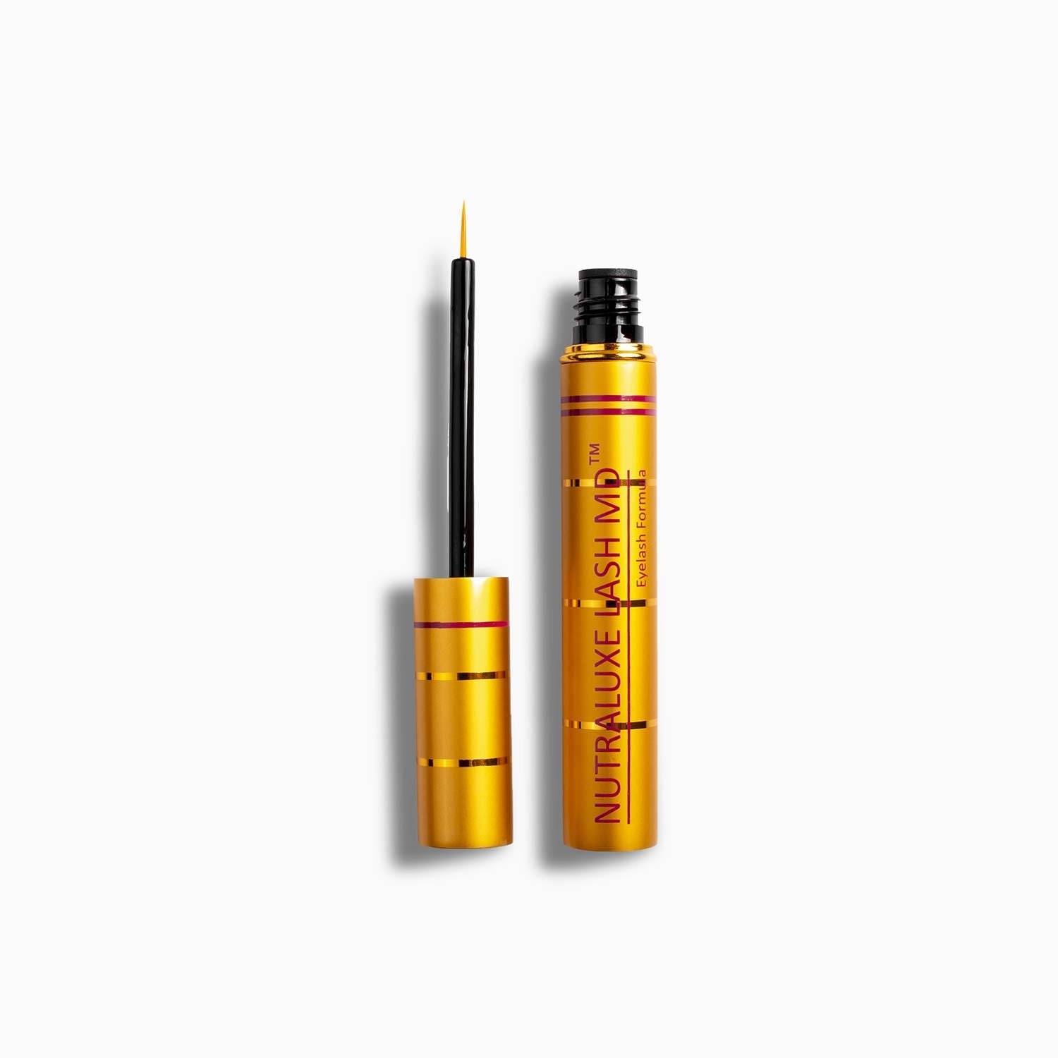 NutraLuxe Lash MD front packaging showing compact vial and benefits