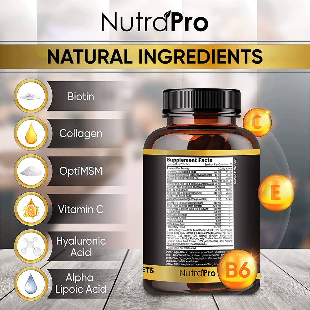 NutraPro lifestyle usage showing man taking supplement to support hair and beard routines
