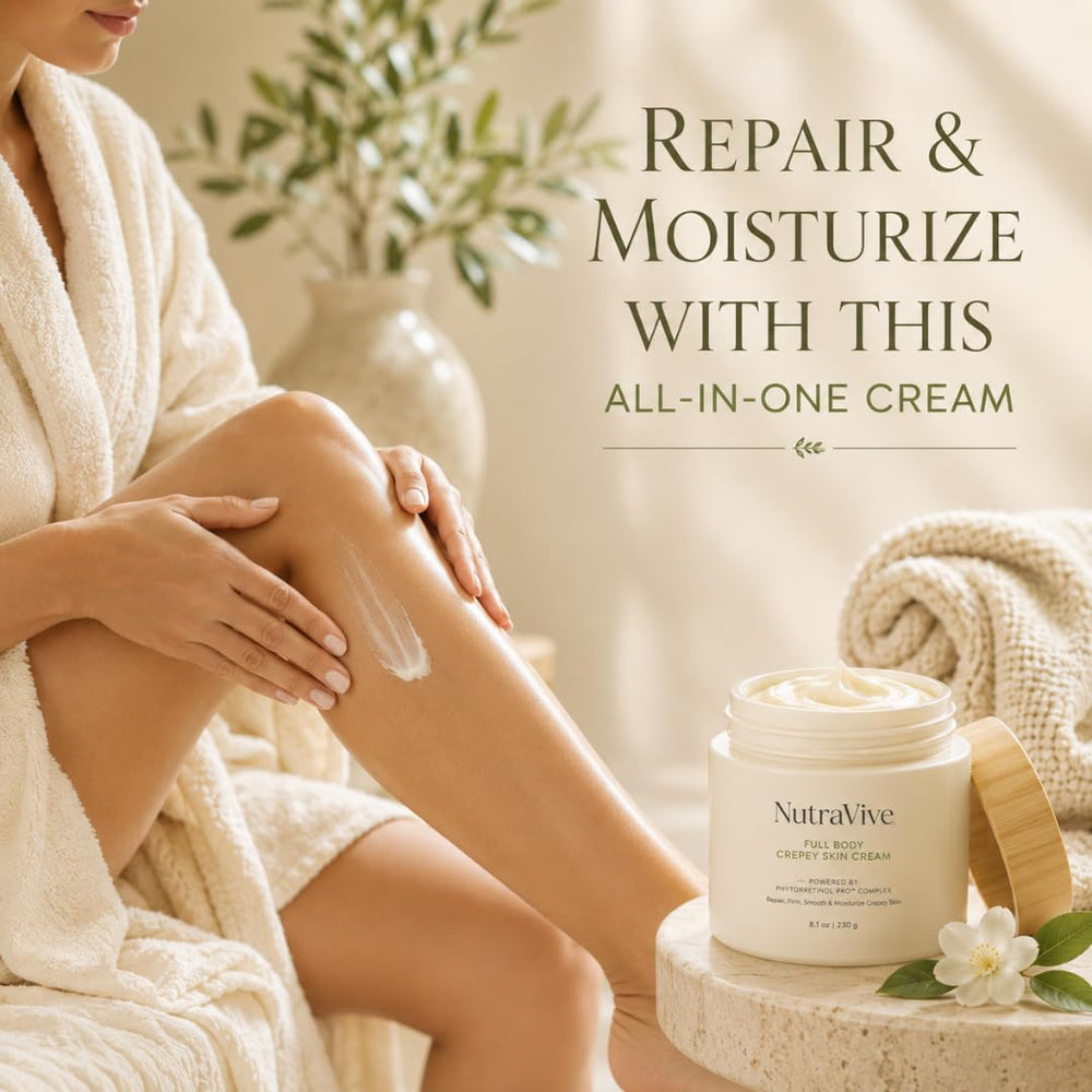 NutraVive ingredient display with peptides and collagen boosting elasticity