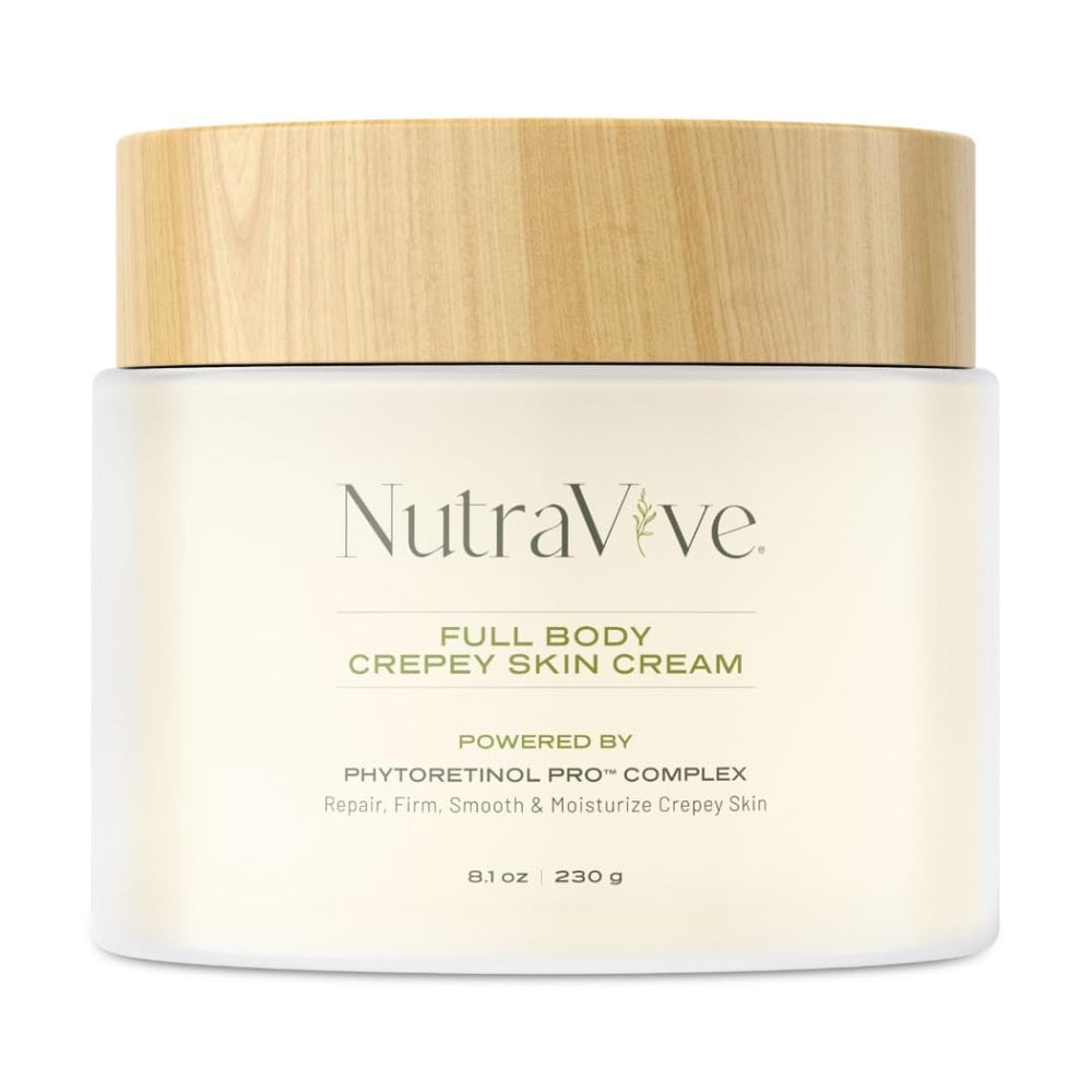 NutraVive jar front view showing label and firming body cream benefit
