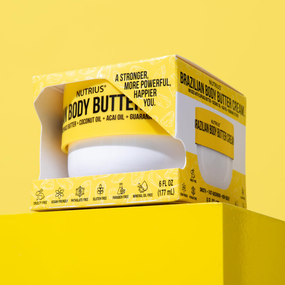 Nutrius jar held in hand showing size and portable convenience for daily use
