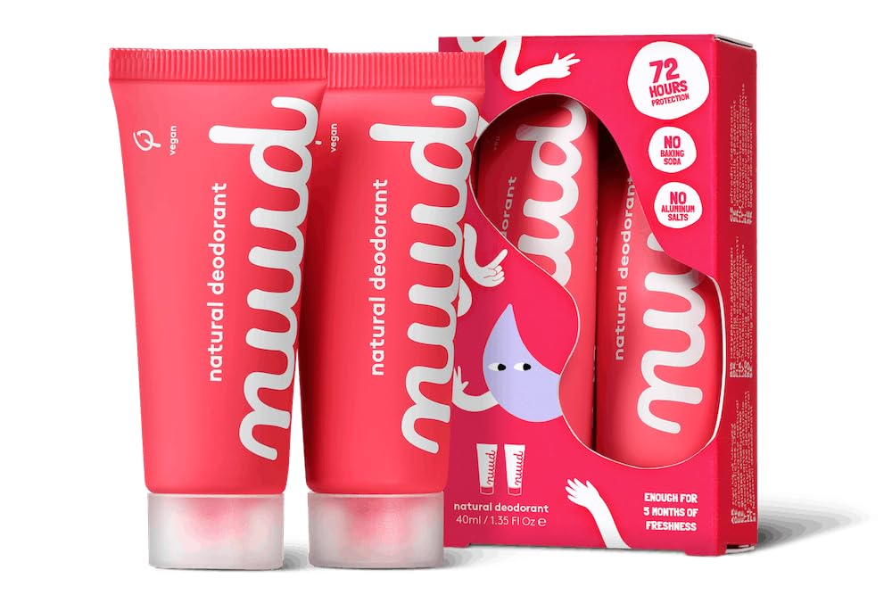 nuud front packaging showing two tubes and sustainable box for easy storage