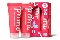 nuud front packaging showing two tubes and sustainable box for easy storage