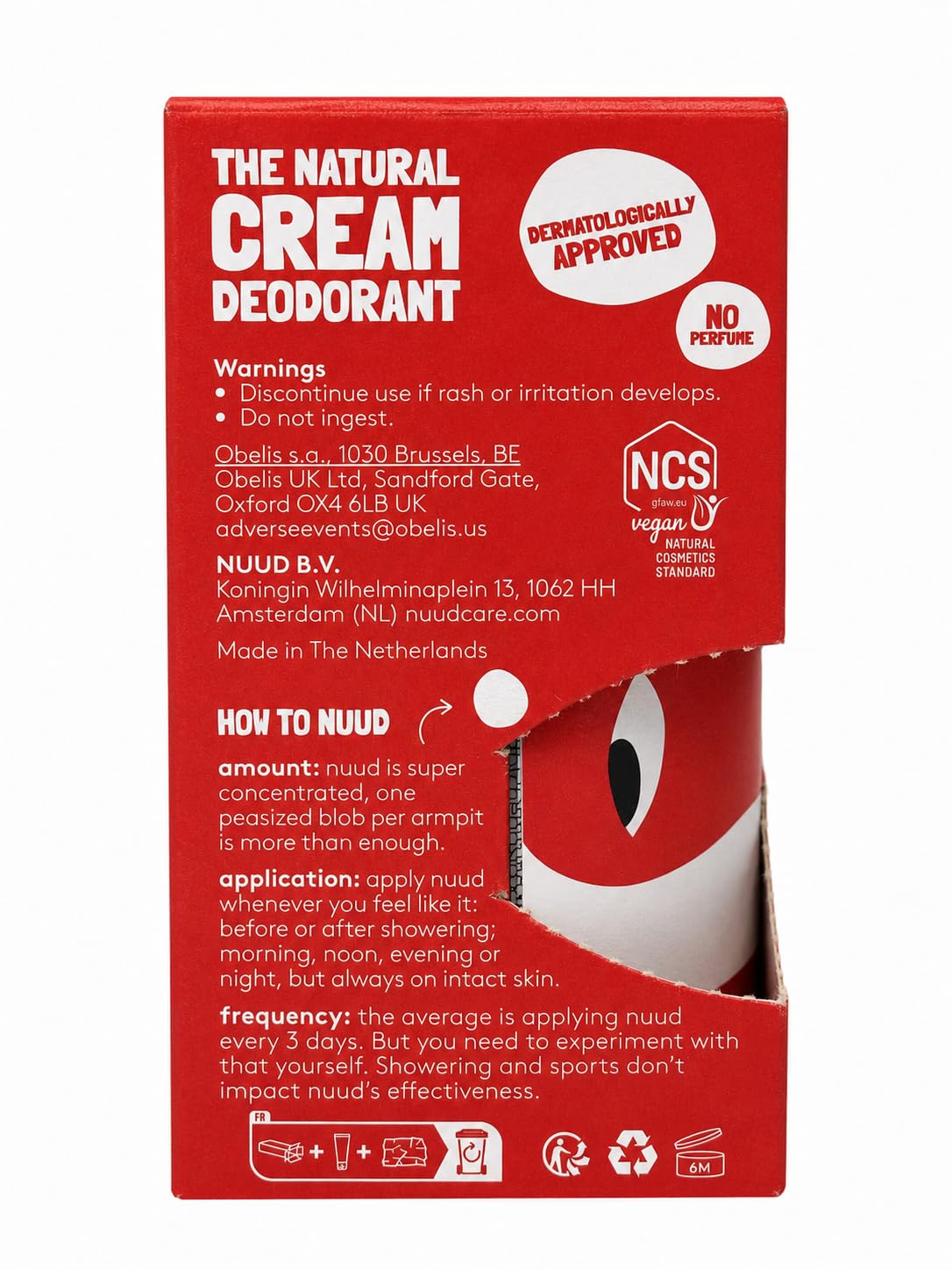 nuud biodegradable cardboard packaging emphasizing eco-friendly, plastic-negative impact
