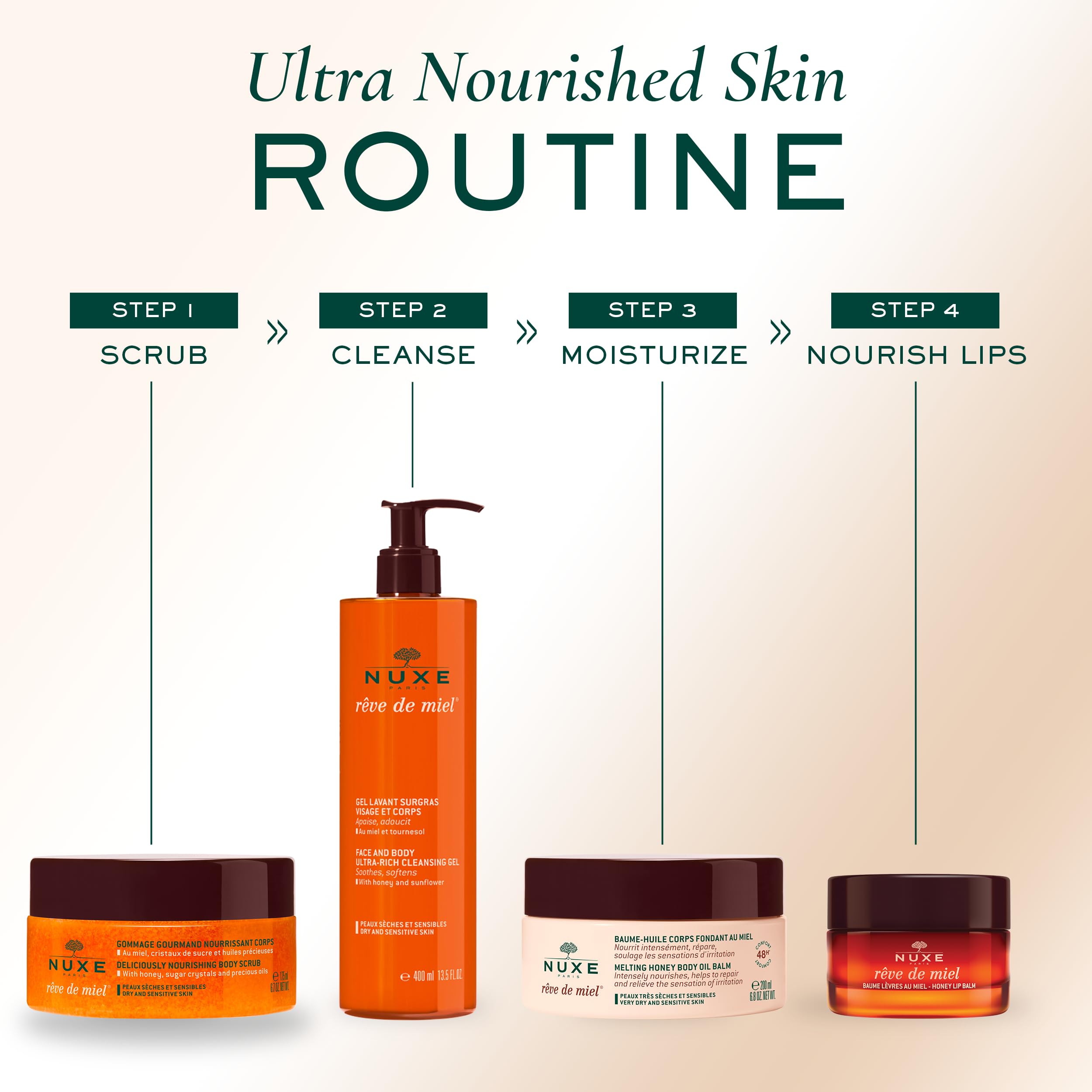 NUXE bottle in bathroom lifestyle setting suggesting everyday use and calming ritual