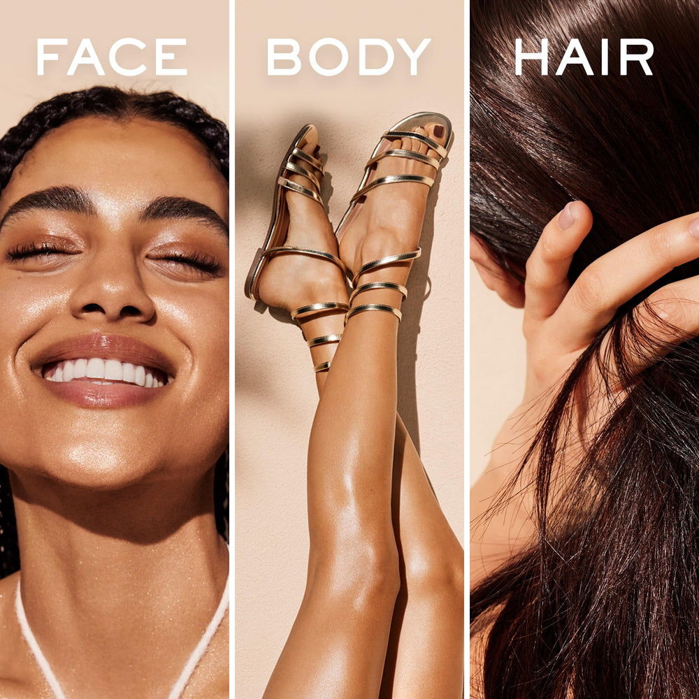 NUXE applied to hair ends to smooth frizz and add shine