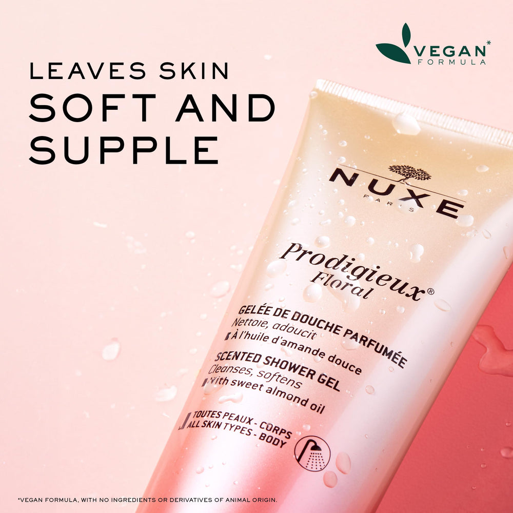 NUXE gel texture on hand close-up, shows creamy consistency and softness