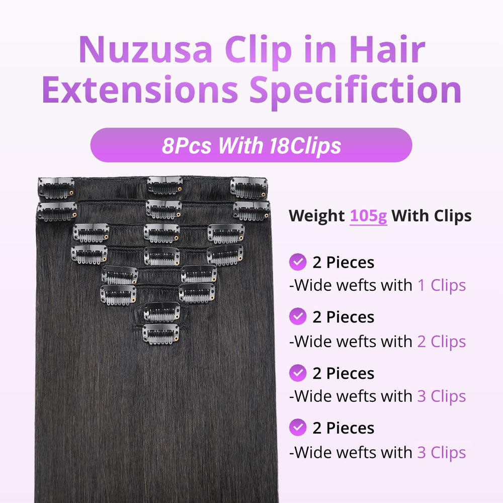 Nuzusa close-up of Remy human hair texture for natural softness