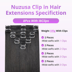 Nuzusa close-up of Remy human hair texture for natural softness