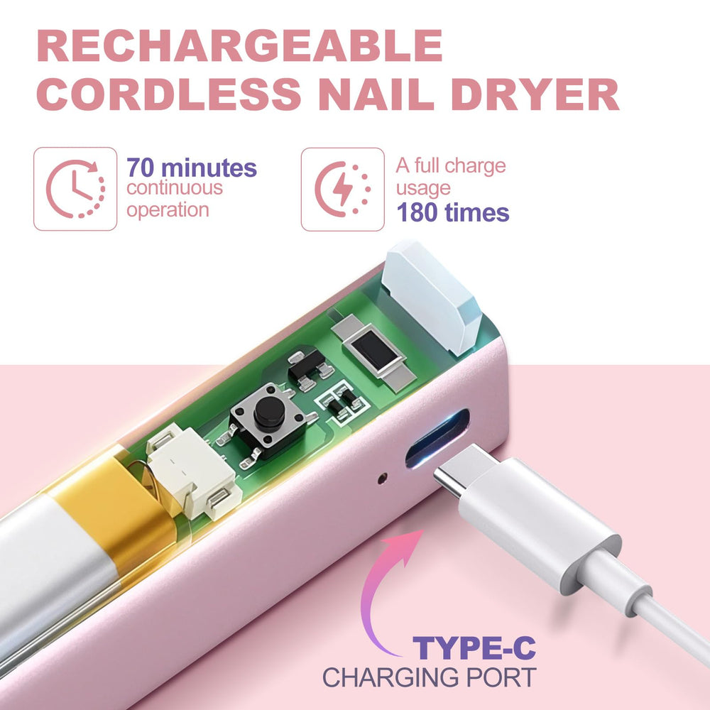 NXJ INFILILA curing a gel nail in handheld mode for quick targeted cures