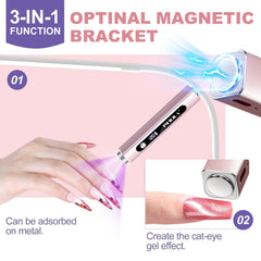 NXJ INFILILA magnetic base in use for hands‑free cat‑eye design control