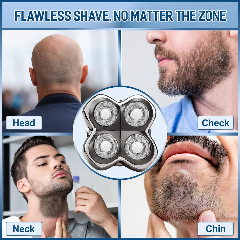 NXPPYY head mounted on compatible Skull & Pitbulls shaver demonstrating fit