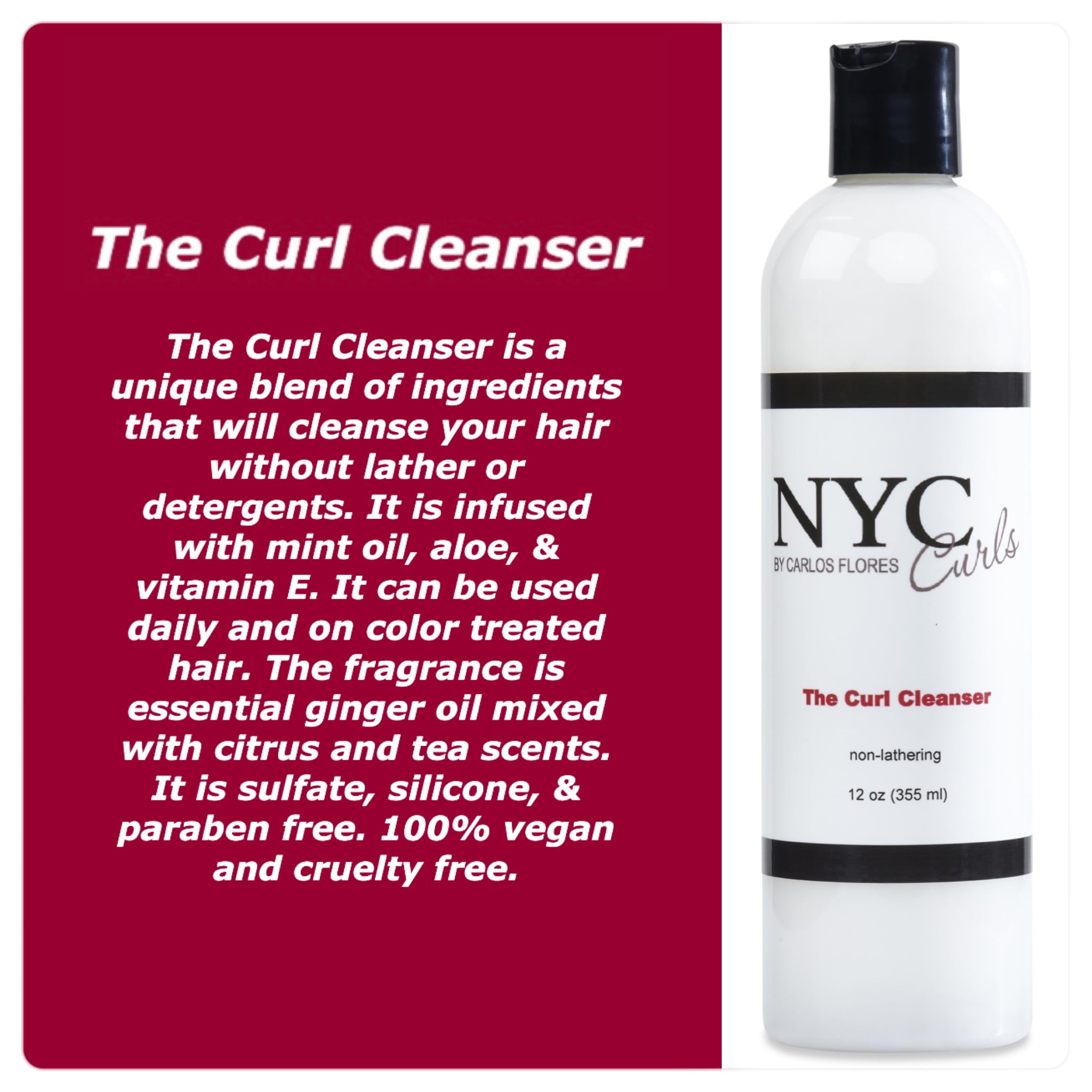 NYC Curls cleanser texture on hand demonstrating slip for easier detangling
