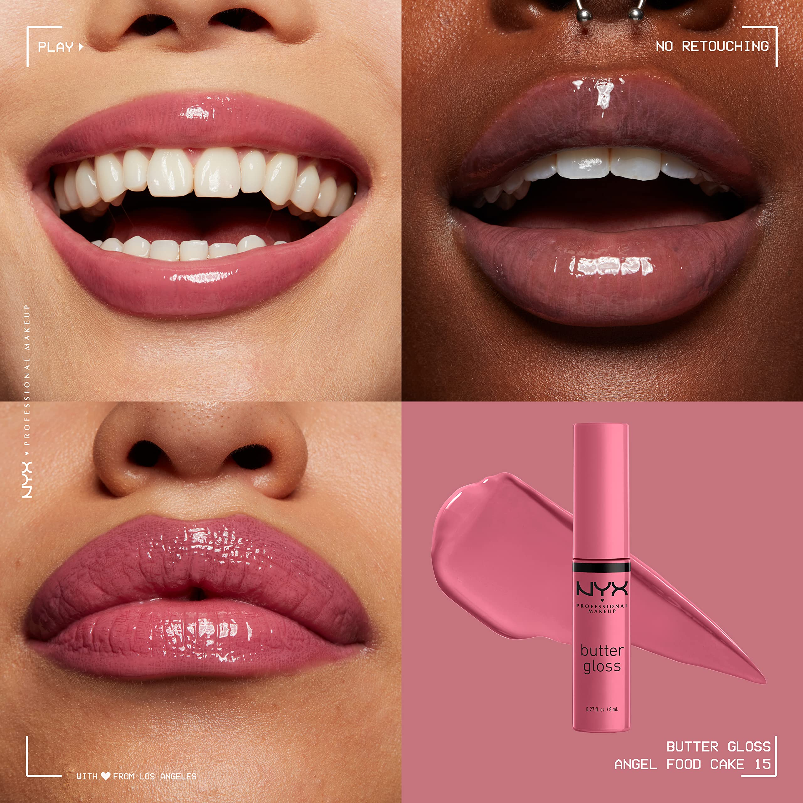 NYX PROFESSIONAL MAKEUP packaging label detail focusing on shade names and cruelty-free claim benefit