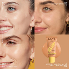 NYX PROFESSIONAL MAKEUP applying tint with fingers for fast, even coverage and hydrated glow