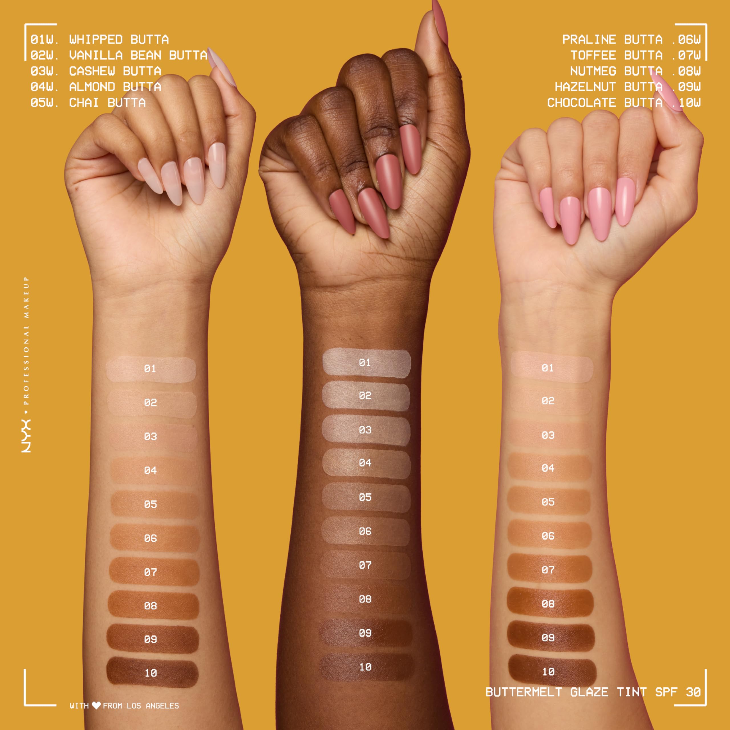 NYX PROFESSIONAL MAKEUP before and after half-face comparison showing visible evening and soft glaze