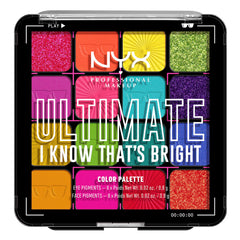 NYX PROFESSIONAL MAKEUP palette front packaging shows 16 shades and compact benefits