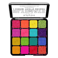 NYX PROFESSIONAL MAKEUP palette open top view displaying diverse matte and shimmer shades