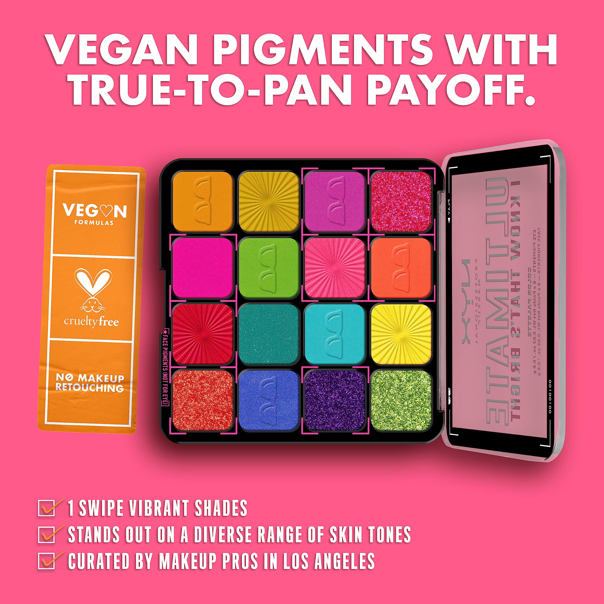 NYX PROFESSIONAL MAKEUP arm swatches demonstrate bold color payoff and buildability