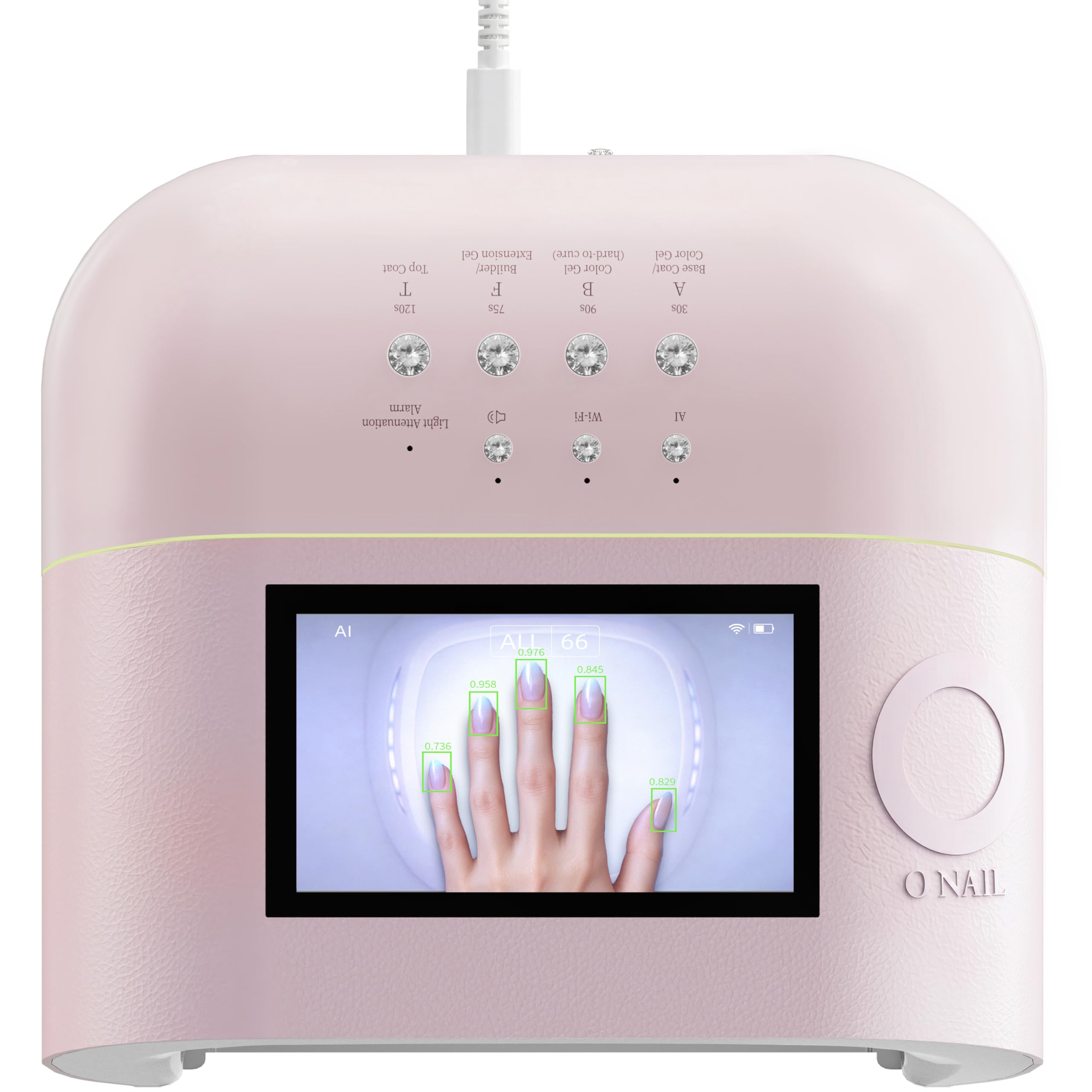O NAIL front view showing compact lamp and quick-start benefit
