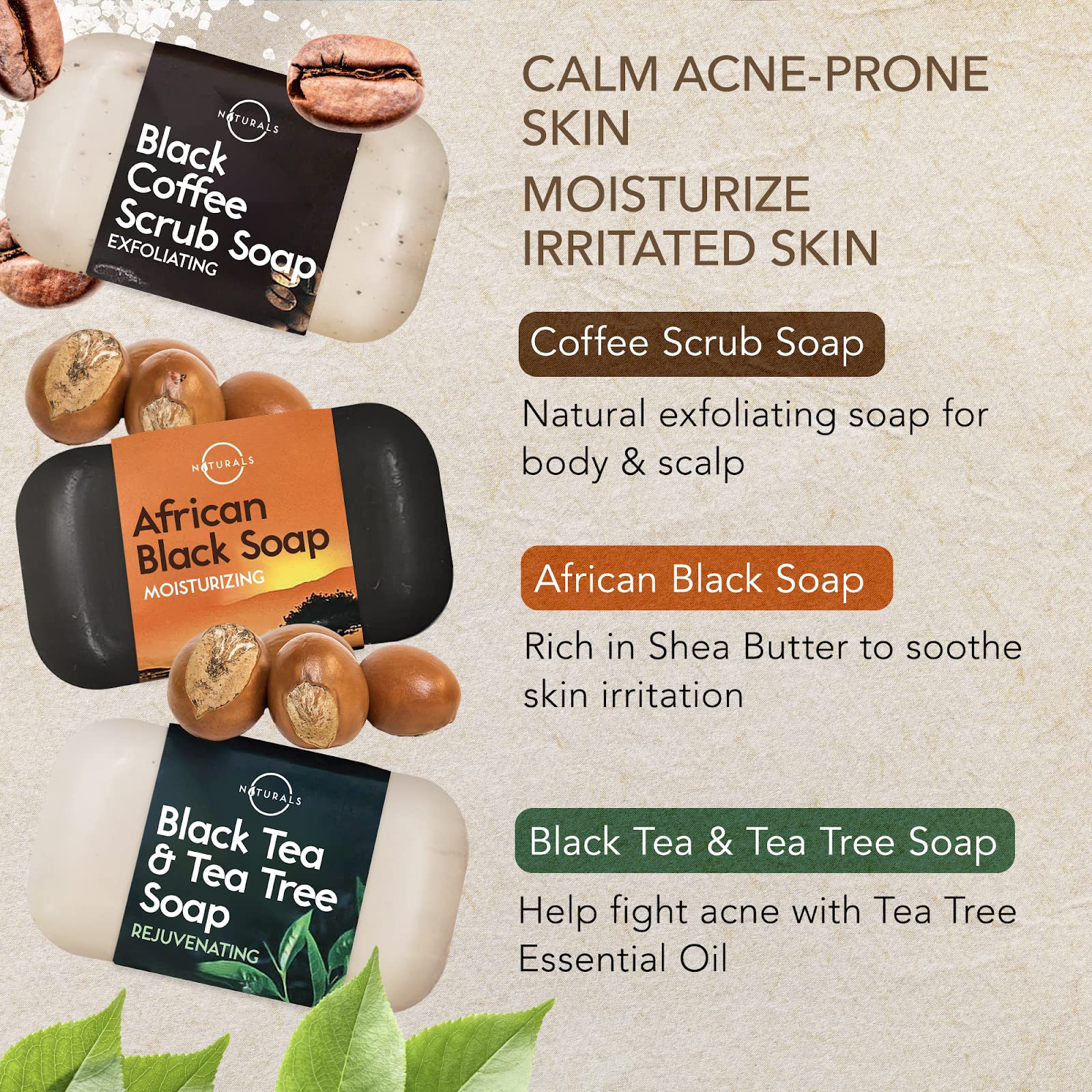O NATURALS activated charcoal soap detail highlighting purifying charcoal benefit