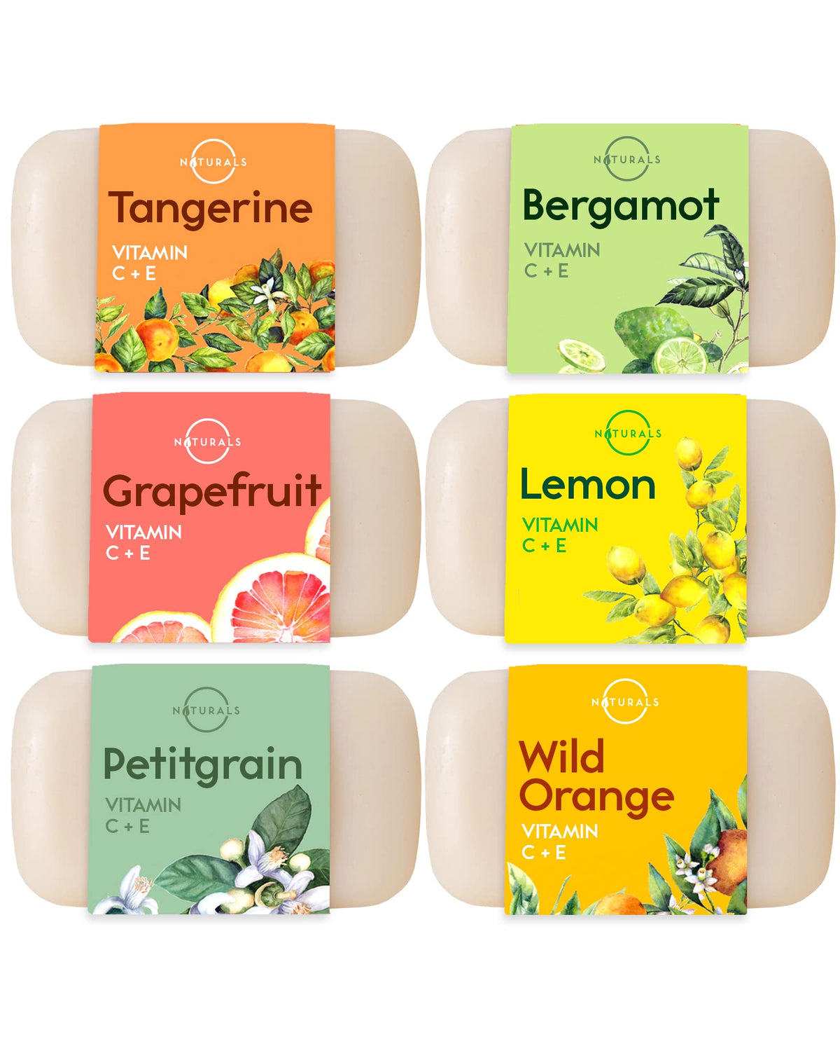 O NATURALS front packaging showing six citrus bars for gift-ready appeal