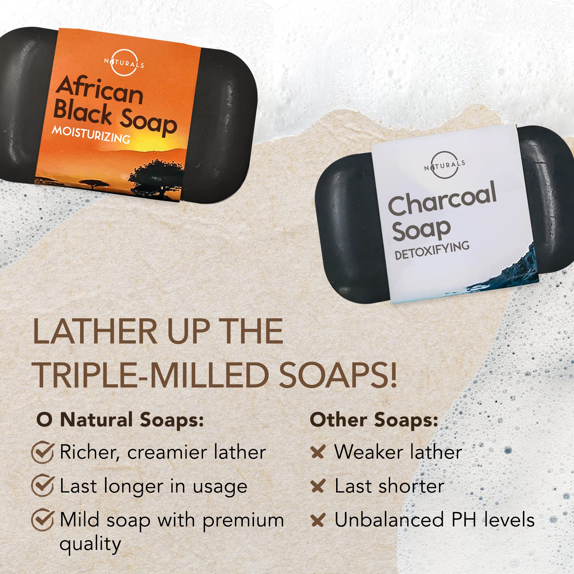 O NATURALS soap set styled in bathroom setting suggesting everyday spa experience