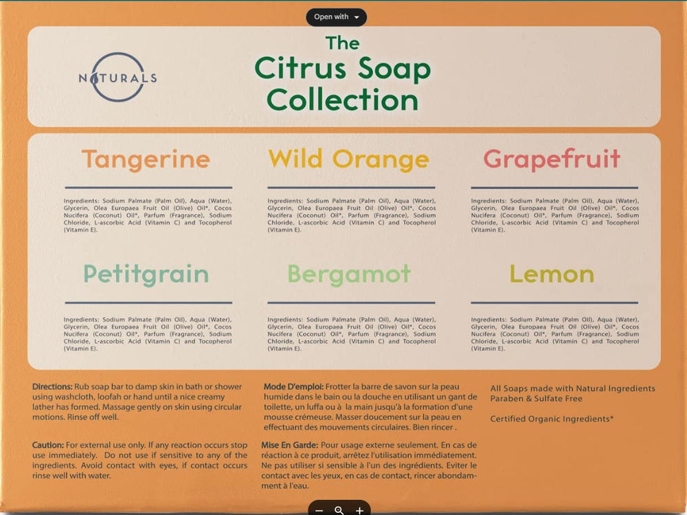 O NATURALS top-down display of six scents showing variety and daily choice