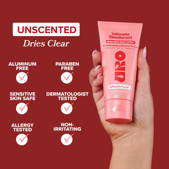 O Positiv URO ingredient label close-up highlighting lactic and mandelic acids