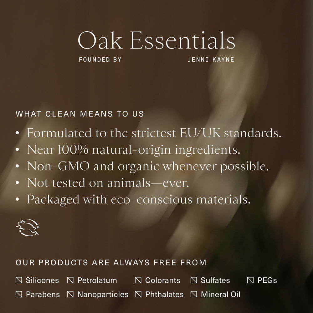 Oak Essentials lotion beside shea and coconut illustrating nourishing butter blend benefit