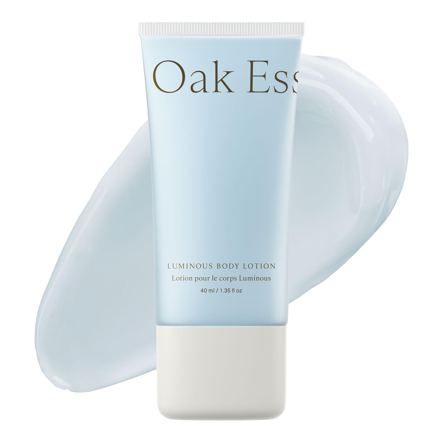 Oak Essentials travel lotion front tube showing compact size and branding benefit