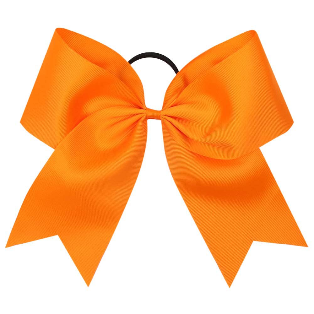 OAOLEER cheerleader wearing orange bow mid-jump, visible team spirit