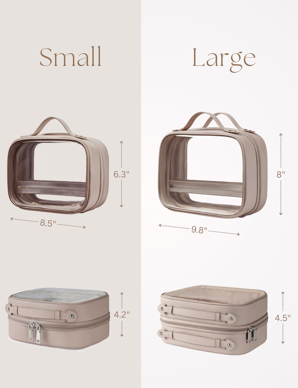 Oaque clear PVC window with contents visible for fast access