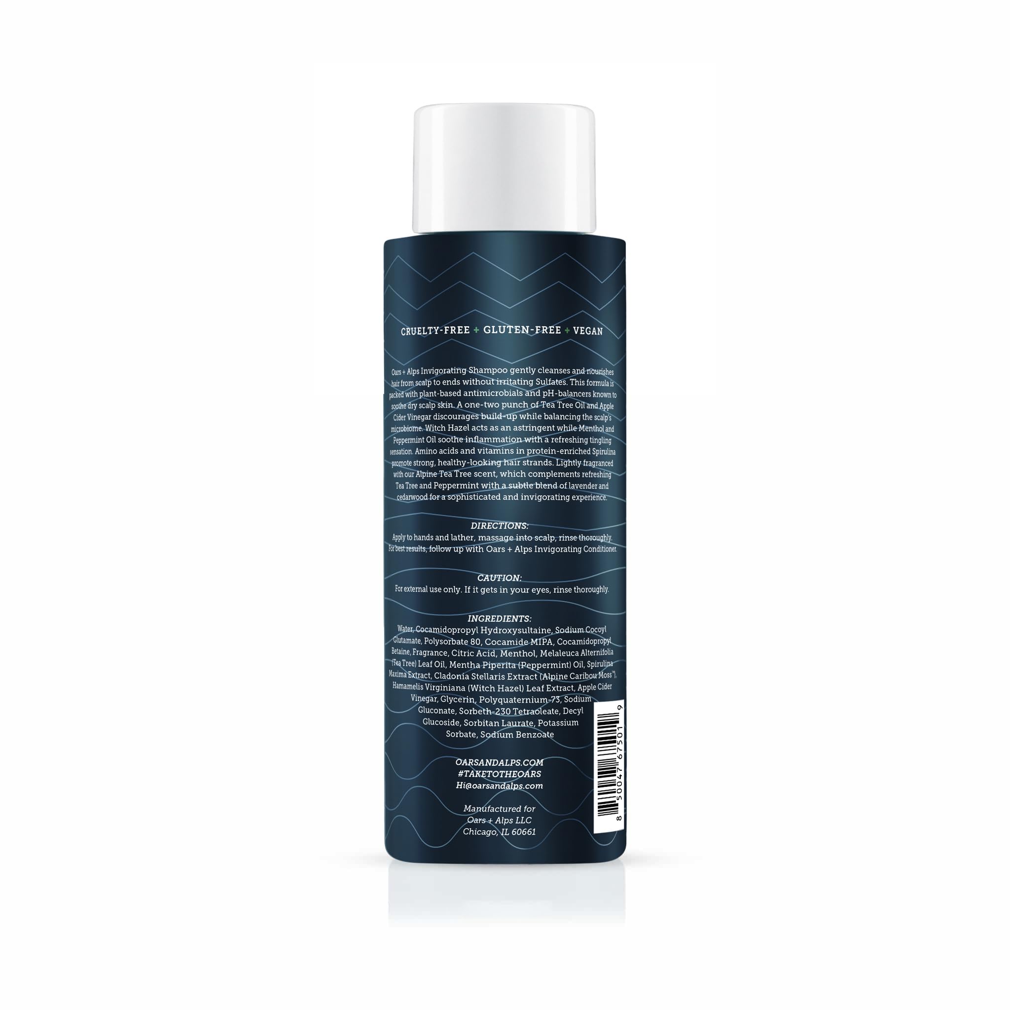 Oars + Alps close-up label highlighting clean ingredients