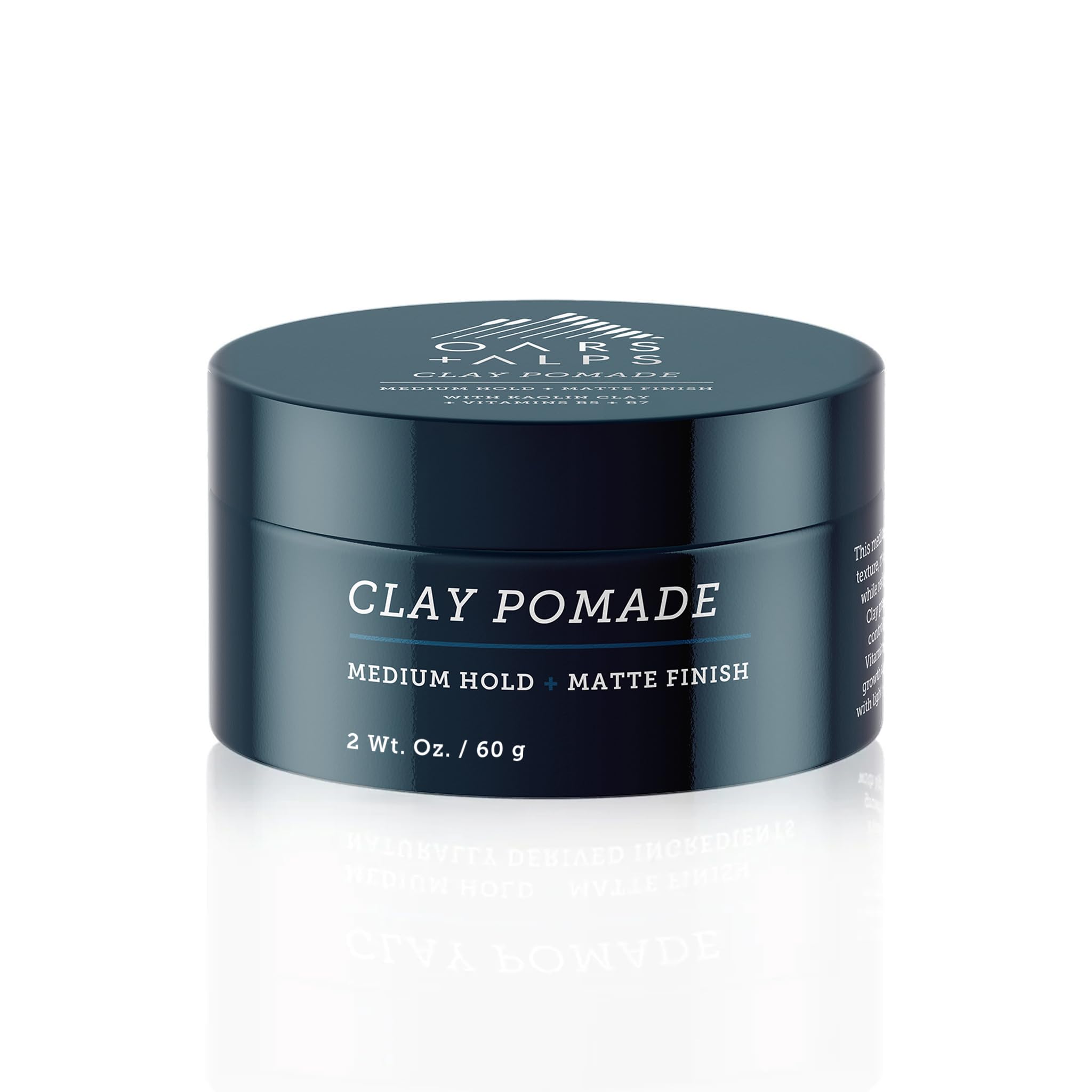 Oars + Alps front jar showing clean matte packaging and styling benefits