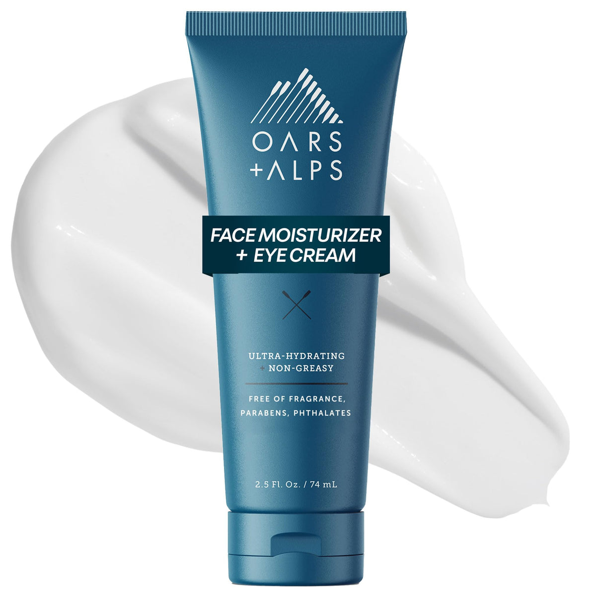 Oars + Alps front packaging showing bottle and clear product benefit